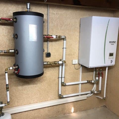 Pompe à chaleur air eau Ecodan bien raccordé 
