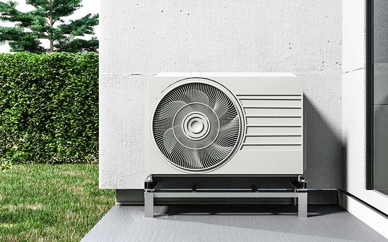 Placement extérieur d'une pompe à chaleur